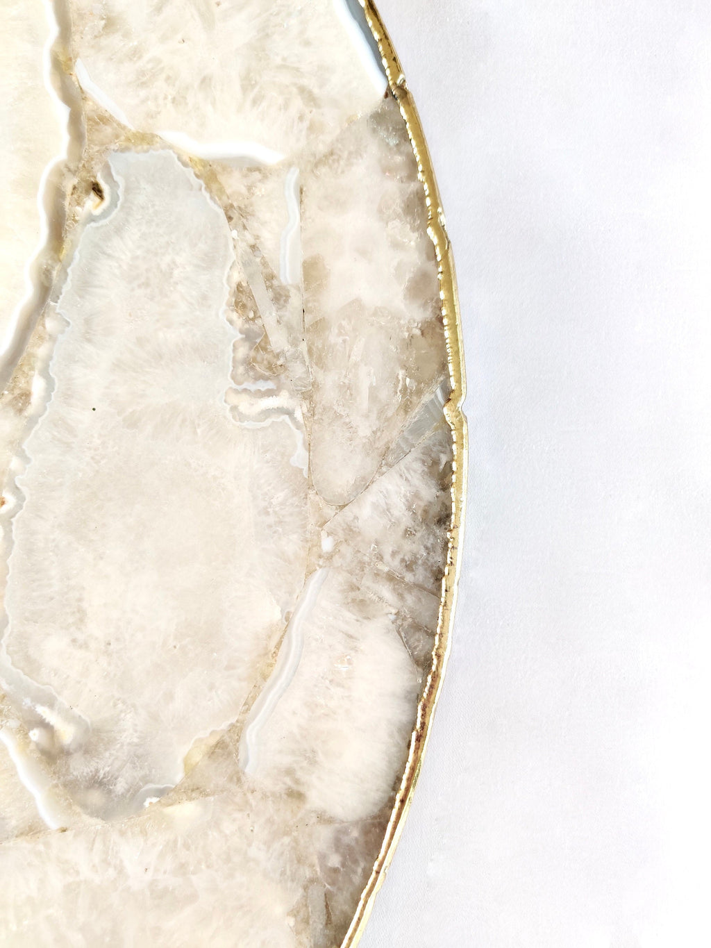 White Agate Wall Clock | Circular
