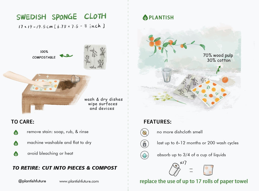 Poppy Flower - Swedish Sponge Cloth