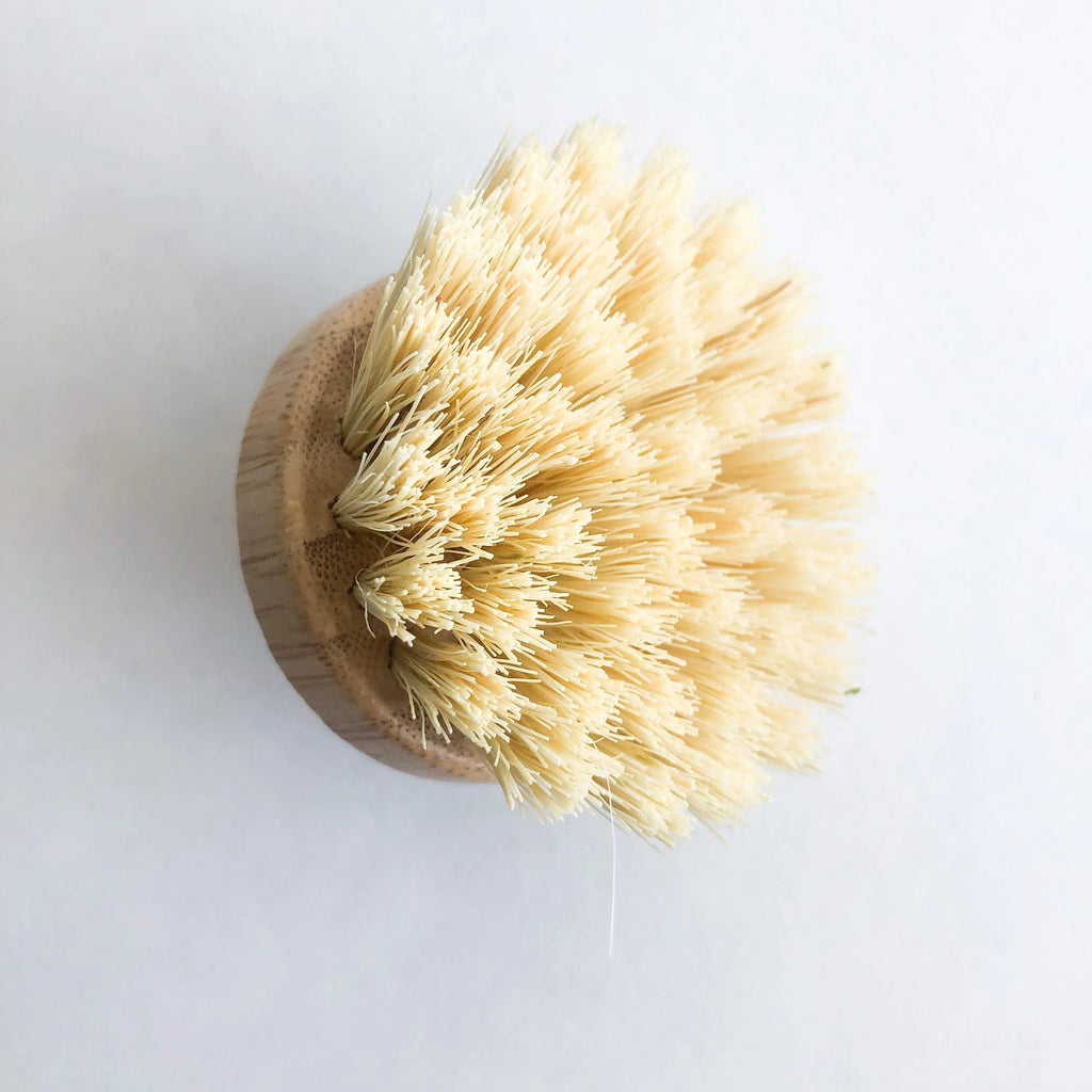 Natural Bamboo Pot & Dish Brush With Replaceable Head - Organic Biodegradable Zero Waste Multipurpose Brush - Sustainable Kitchen