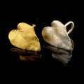 Sterling Silver Ivy Leaf Heart Ring Goldplated.-0