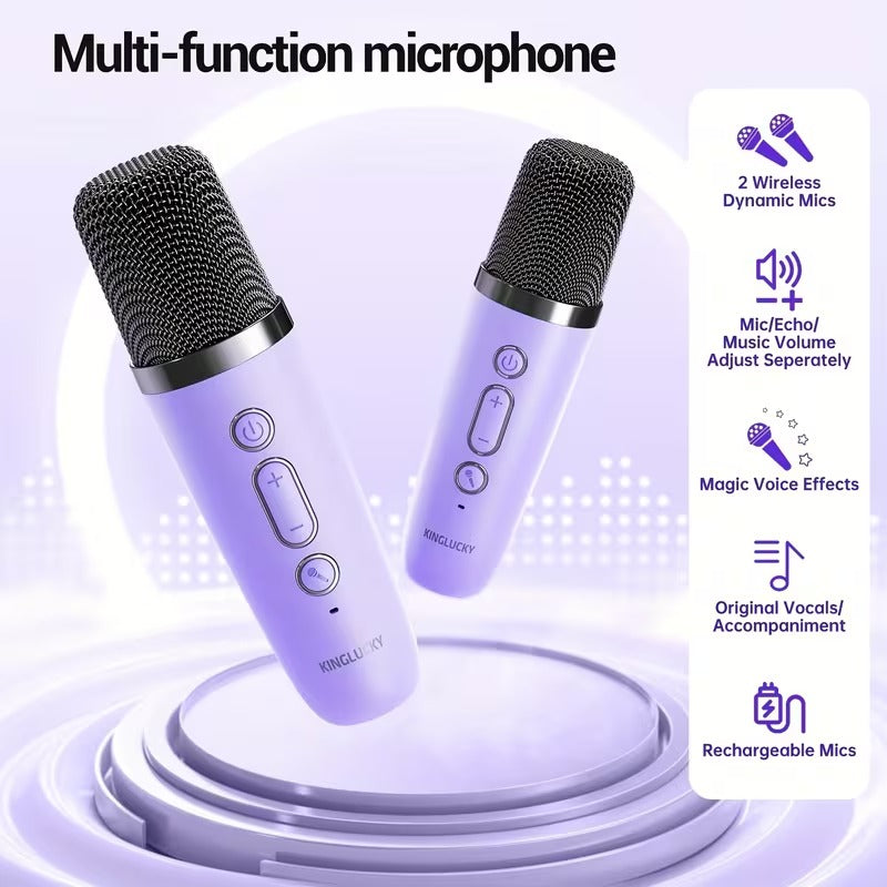 Wireless Mini Karaoke Machine with Microphones - Speakers at Dealshubindia