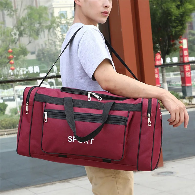 Travel Duffel Nylon Bag for Men and Women (Red) - Luggage & Bags > Duffel Bags > Gym Duffel Bags at Dealshubindia