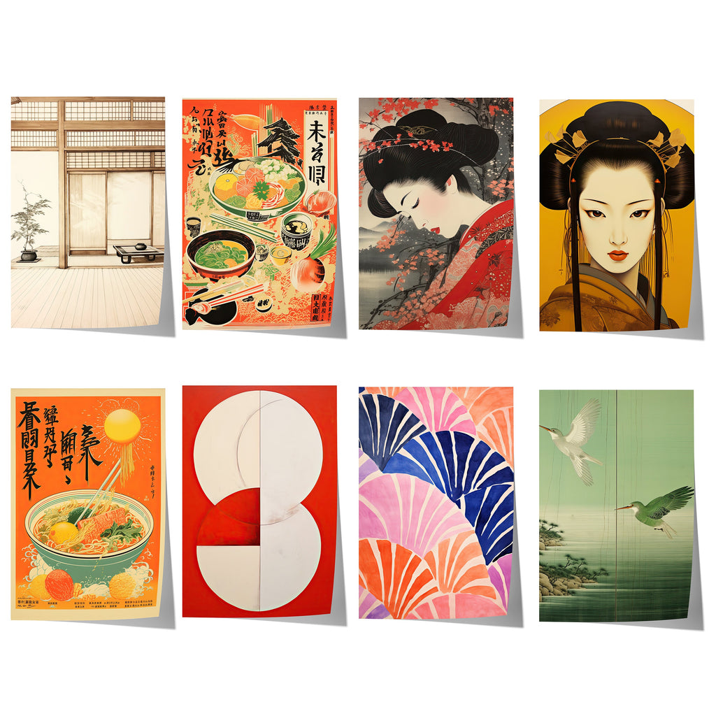 Japan Poster · Geschenkidee · Geisha Zen Minimalismus und Japanische Kunst · Dekoprint ohne Rahmen