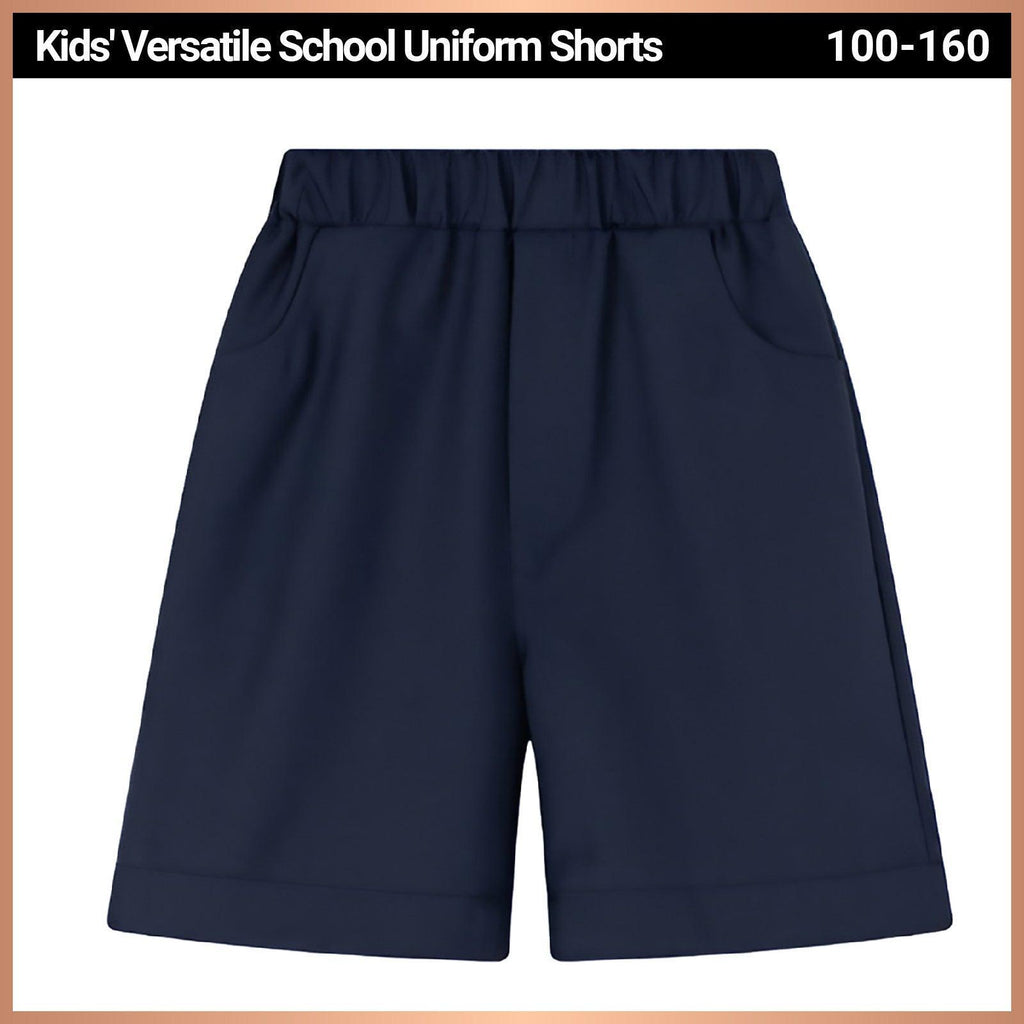 Navy-Blue Boys Summer Shorts Casual Sport Elastic Waist Pants Breathable Cotton