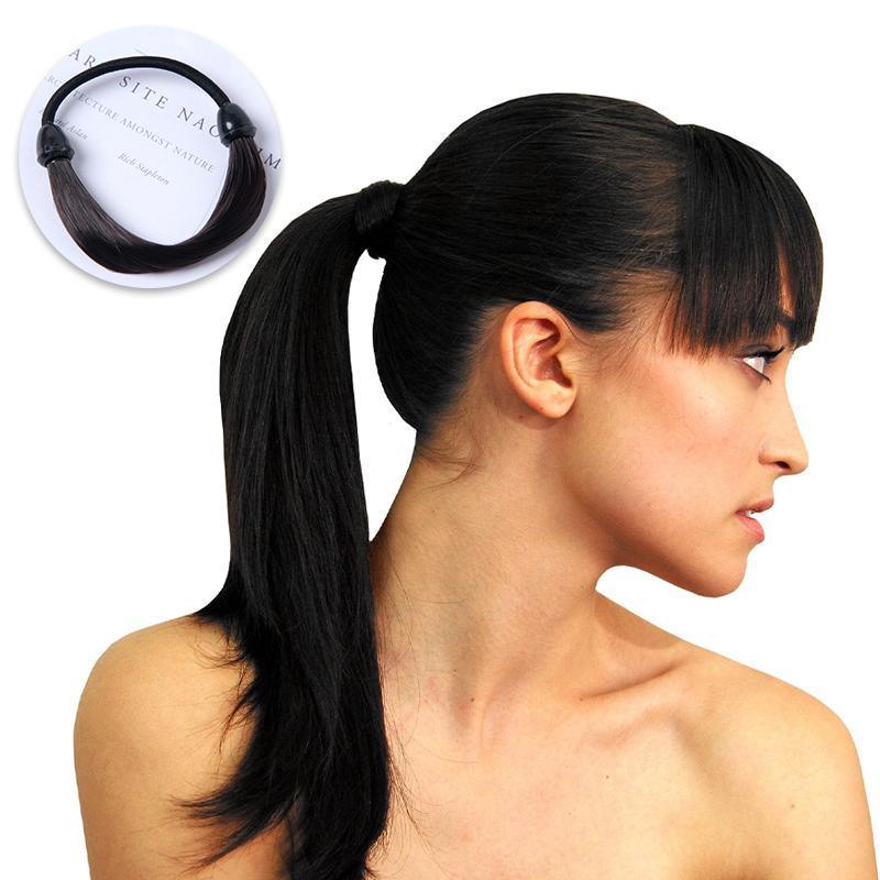 Fashion Straight Hair Band Elastic Hair Rope Wig Ponytail Holder Scrunchie