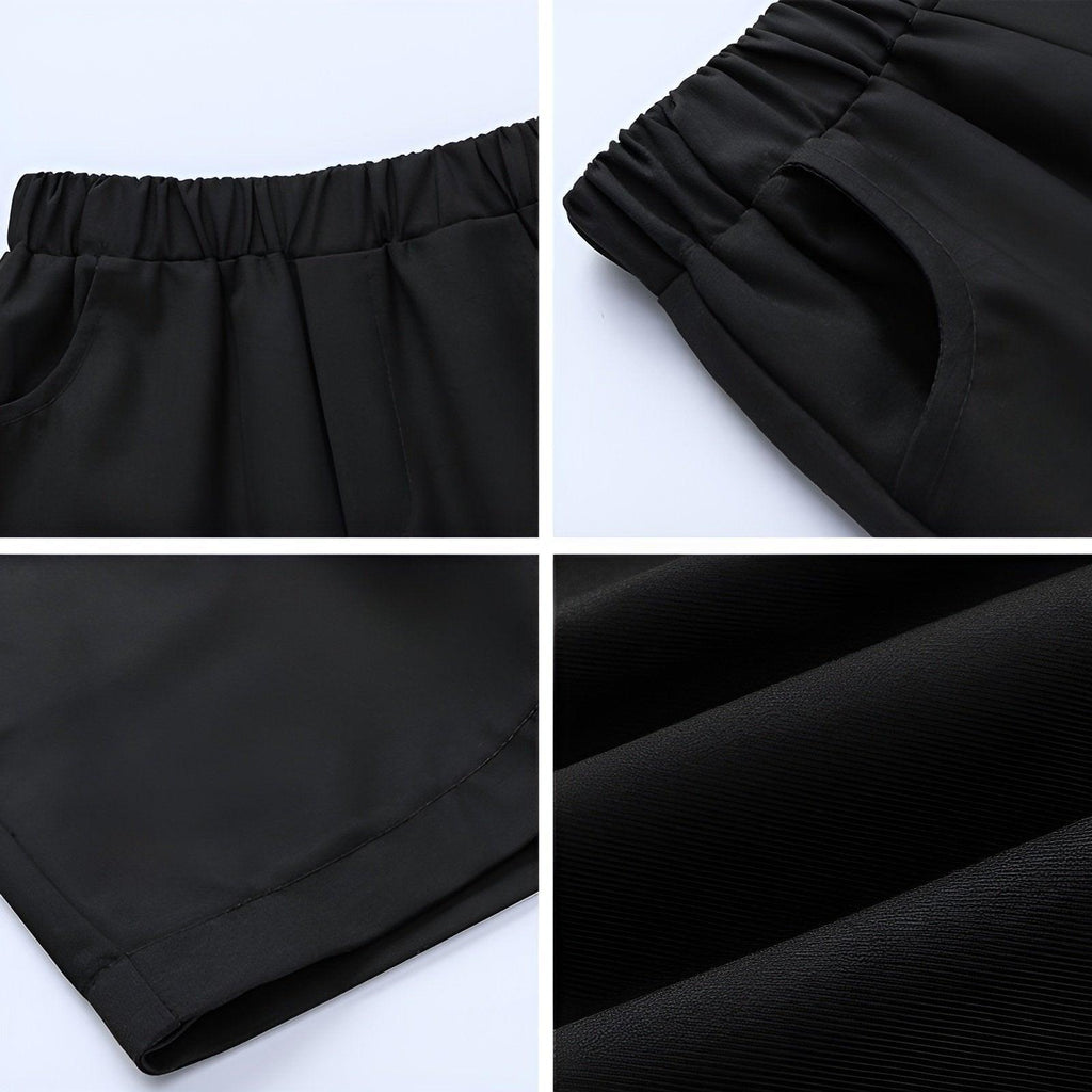 Navy-Blue Boys Summer Shorts Casual Sport Elastic Waist Pants Breathable Cotton