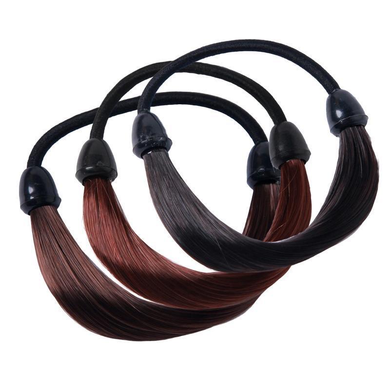 Fashion Straight Hair Band Elastic Hair Rope Wig Ponytail Holder Scrunchie
