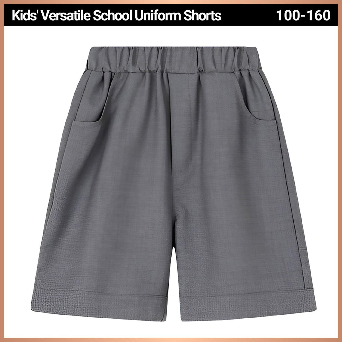 Grey Boys Summer Shorts Casual Sport Elastic Waist Pants Breathable Cotton