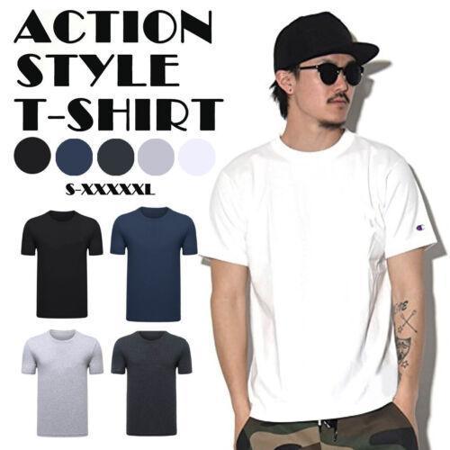 Men T-shirt Plain Blank Heavy Cotton Basic Tee Short Sleeve Large S - 5XL Black
