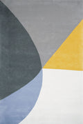 Hand Tufted Rug | Teal, Grey & Yellow | Wool | Lumizen by Rugfine
