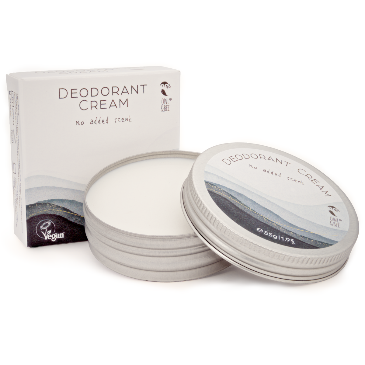 Deodorant cream in tin - No alcohol and aluminium - No added scent - Vegan