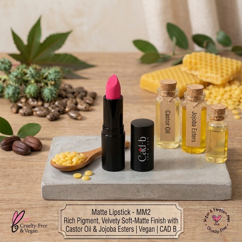 Matte Lipstick - MM2 | Rich Pigment, Velvety Soft-Matte Finish with Castor Oil & Jojoba Esters | Vegan | CAD B