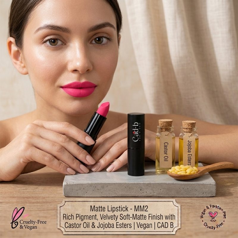 Matte Lipstick - MM2 | Rich Pigment, Velvety Soft-Matte Finish with Castor Oil & Jojoba Esters | Vegan | CAD B