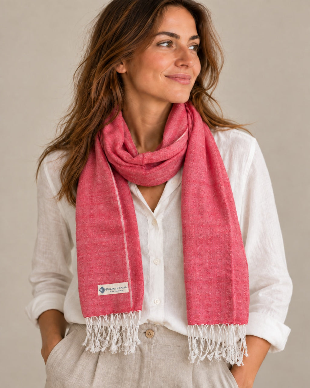 modèle krama rouge uni