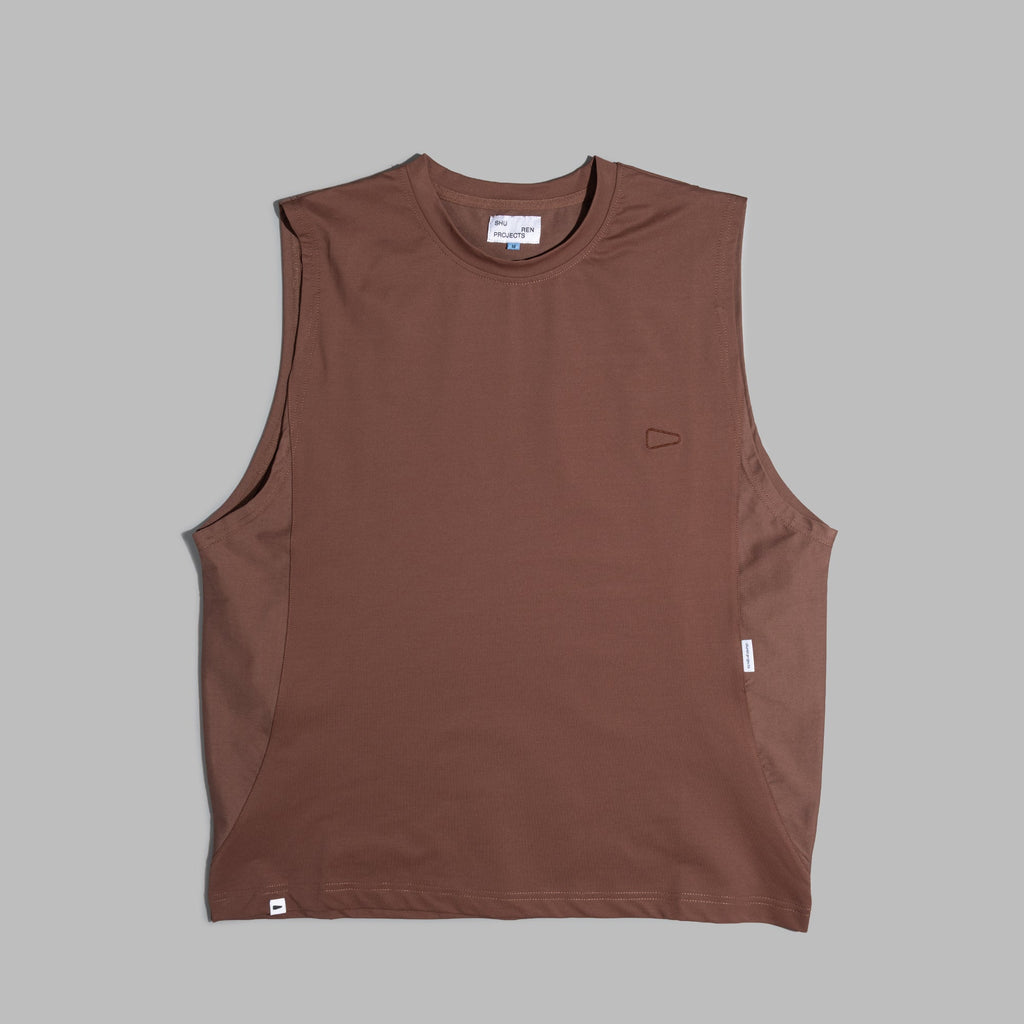 Sleeveless 2-Tone / Cotton - Maroon