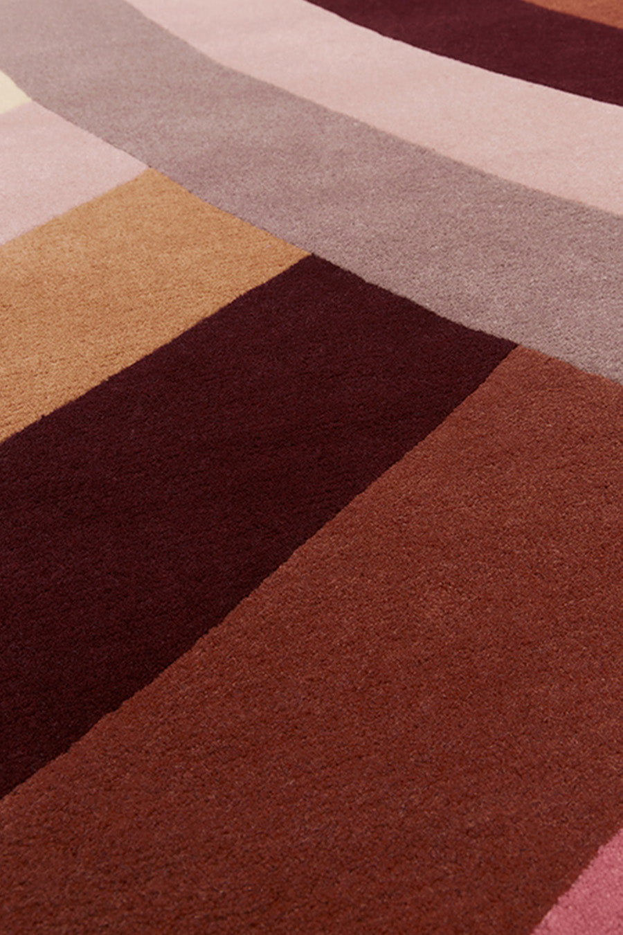 Hand Tufted Rug | Blush Pink, Burgundy & Teal | Wool | Mystiq by Rugfine