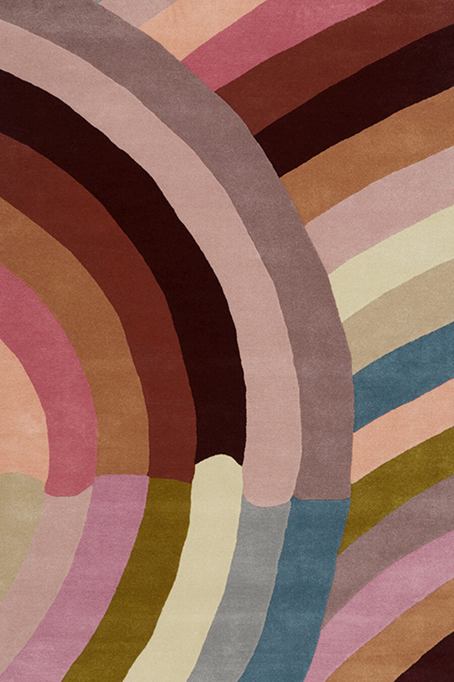 Hand Tufted Rug | Blush Pink, Burgundy & Teal | Wool | Mystiq by Rugfine