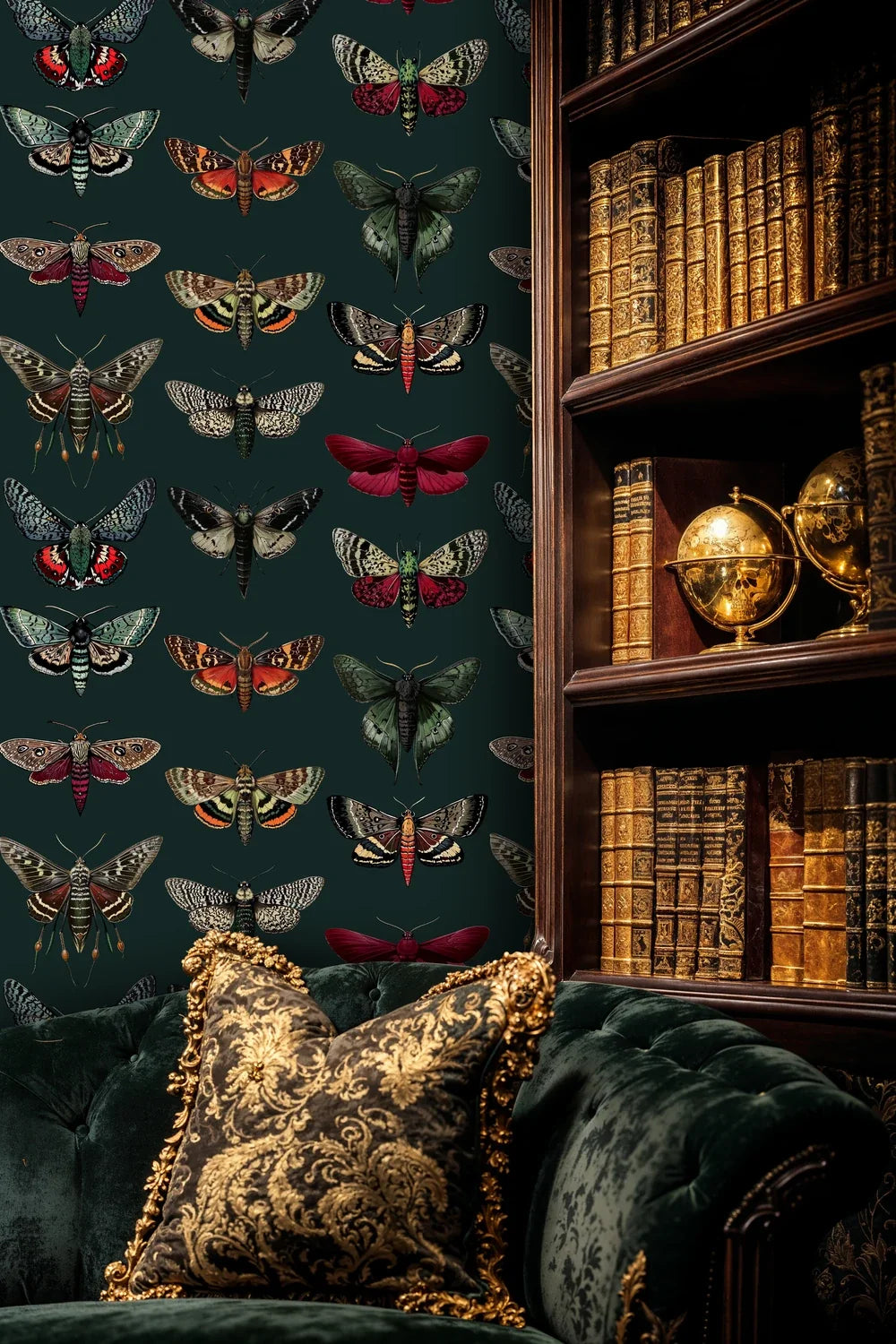 Vintage Moth Collection Wallpaper