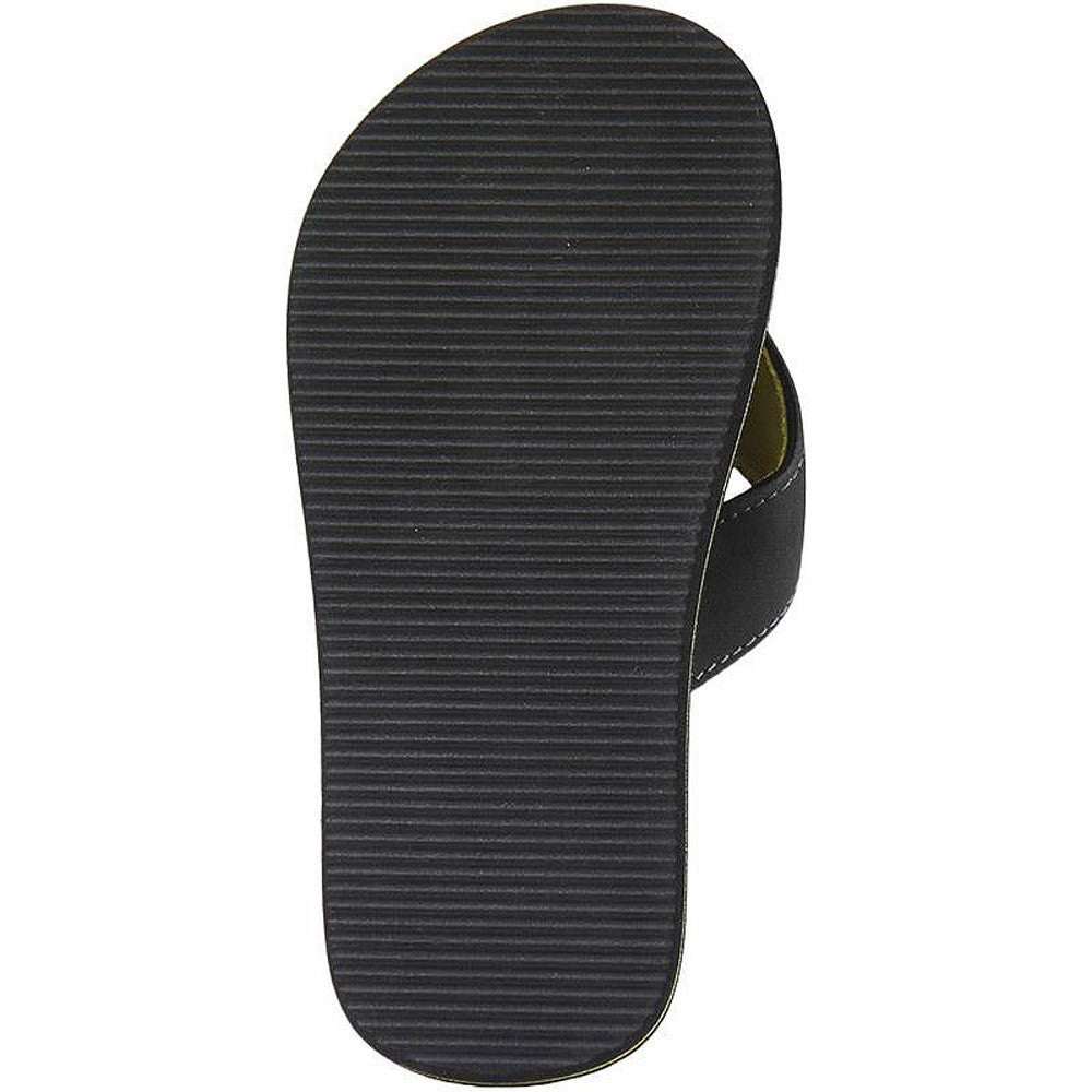 Batman flip flops with dark, ribbed outsole and side strap