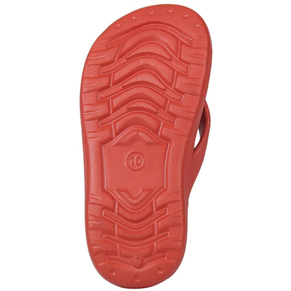 Cars 3 flip-flop outsole in red with textured tread pattern