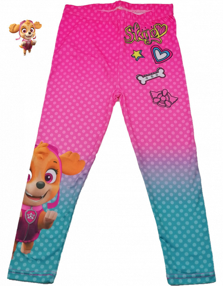 Paw Patrol gradient polka-dot leggings with character artwork
