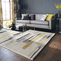Grey, Mustard Gold & Ivory Hand Tufted Rug | Wool | Nikoon by Rugfine