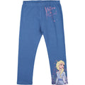 7/8 blue leggings with full-length character print and decorative text on side