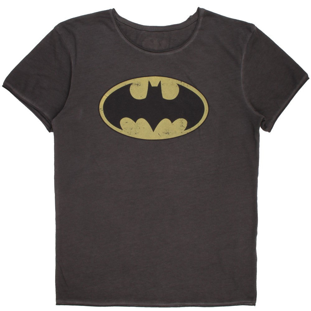 Men's Batman graphic t-shirt in dark graphite with yellow oval logo
