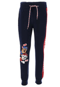 Kids navy Paw Patrol jogging pants with Paw Patrol graphic and red side stripe
