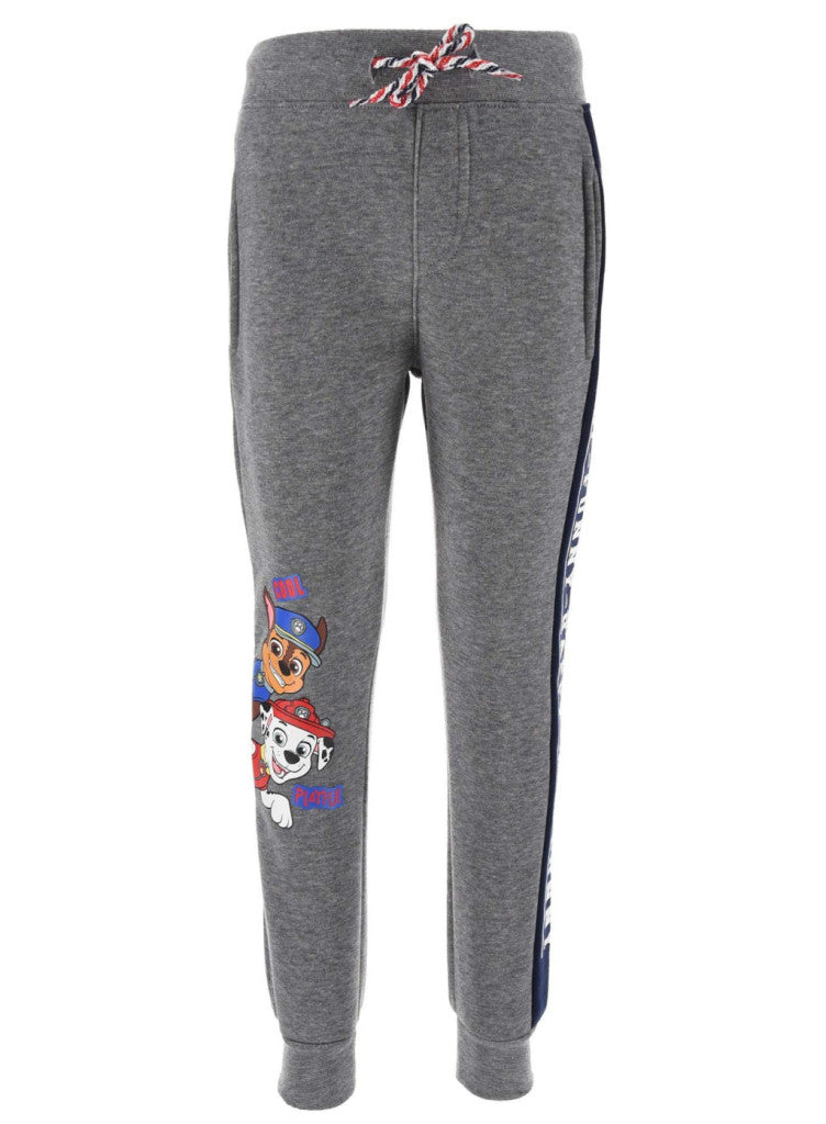 Gray Paw Patrol boys' jogging pants with drawstring and character patch