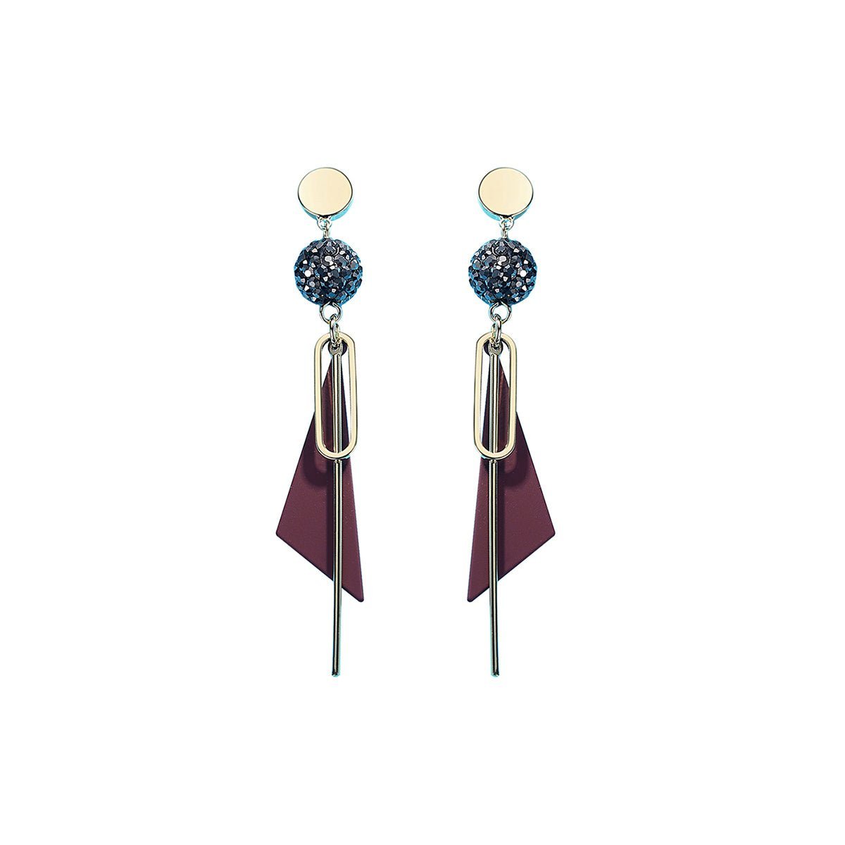 Pop Char Asymmetri Maroon Earrings