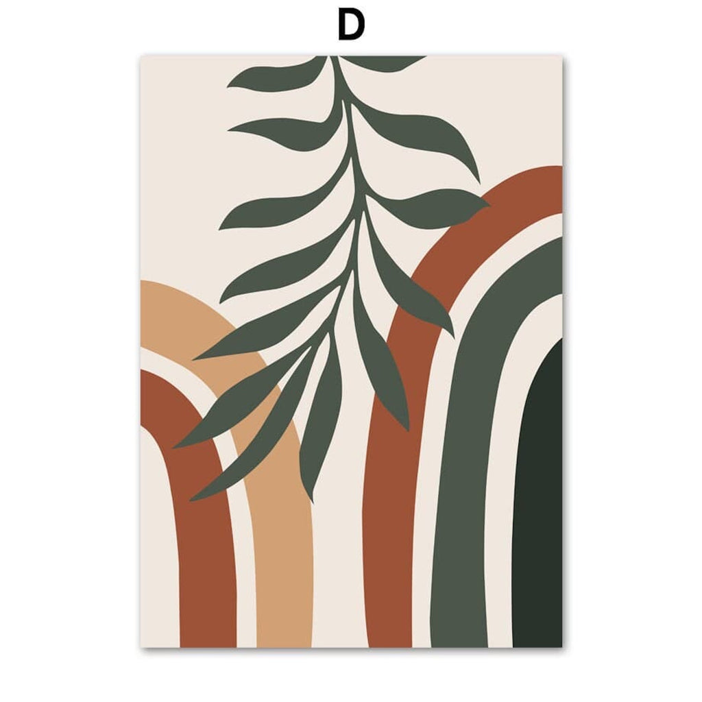 Poster Boho Grüne Blätter · Geometrische Formen als Deko Print ohne Rahmen