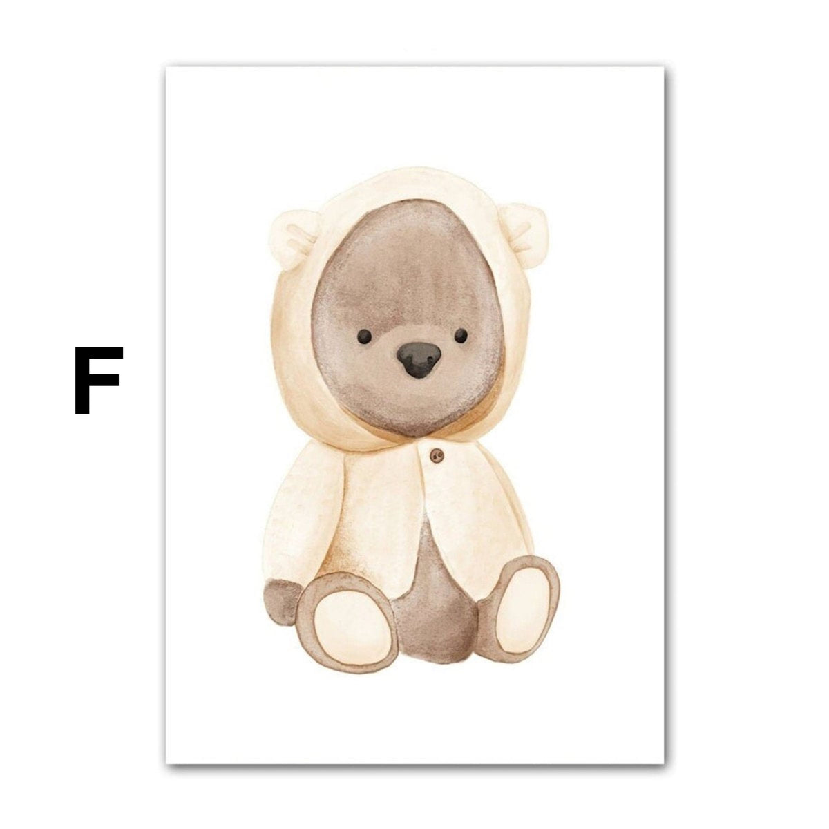 Poster für Kinderzimmer mit Tieren und Buchstabe als Deko Print ohne Rahmen