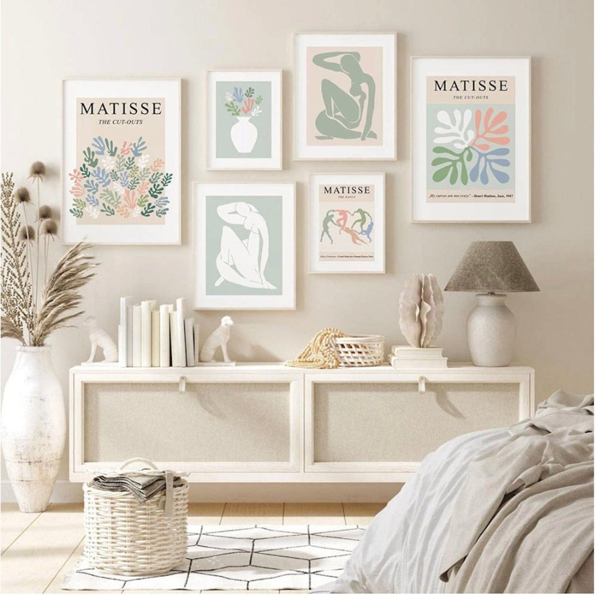Poster Matisse Blumen Körper| Bilder Wohnzimmer | Wandbilder Schlafzimmer | Deko Print ohne Rahmen | Bilder  Matisse Beige
