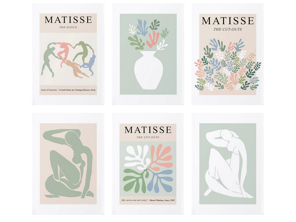 Poster Matisse Blumen Körper| Bilder Wohnzimmer | Wandbilder Schlafzimmer | Deko Print ohne Rahmen | Bilder  Matisse Beige