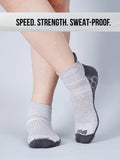 Pro+ PowerFit Athlete-Grade Performance Compression Sports Socks – Ankle Length – Pack of 3 Grey