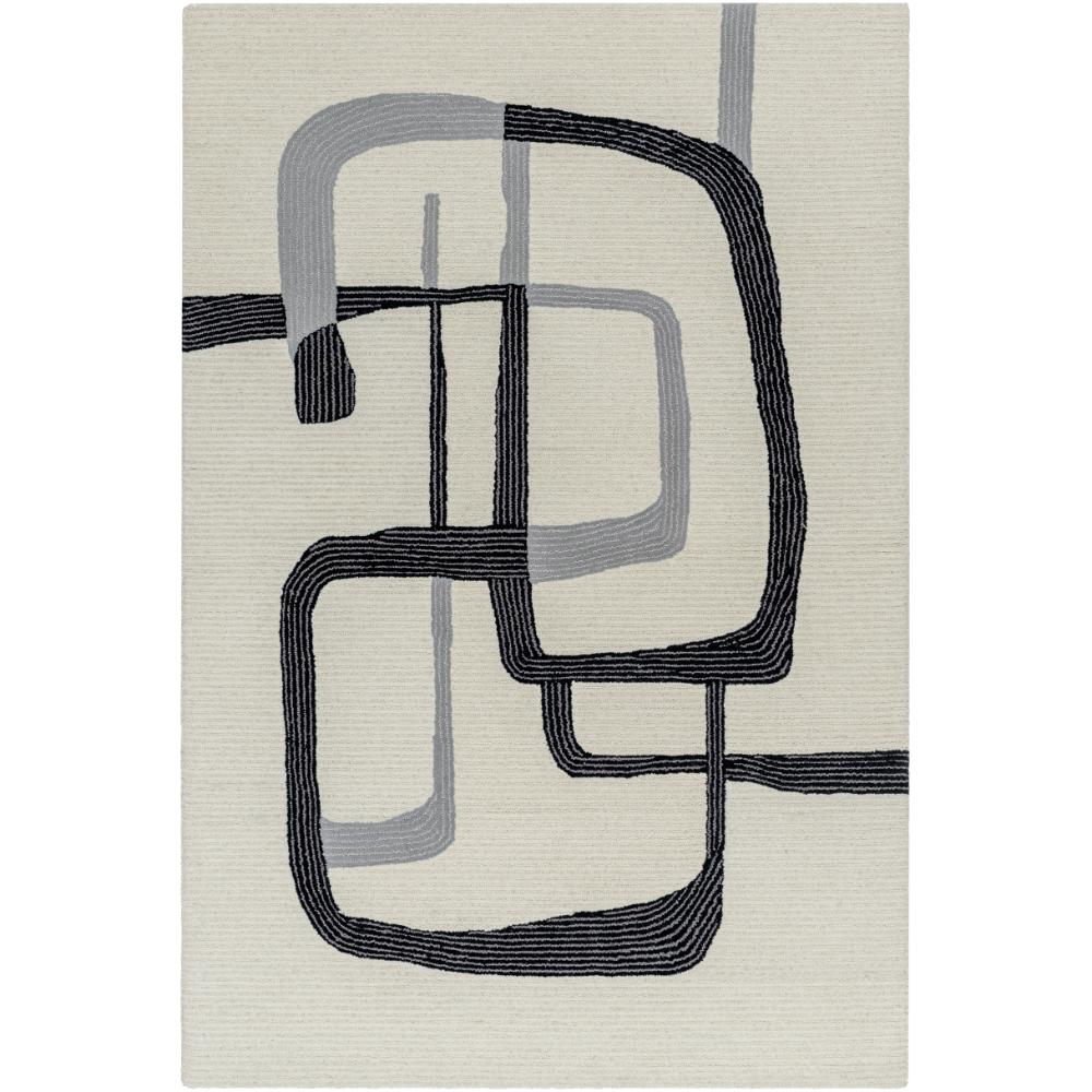 Hand Tufted Rug | Ivory, Black & Grey | Wool | Primal by Rugfine
