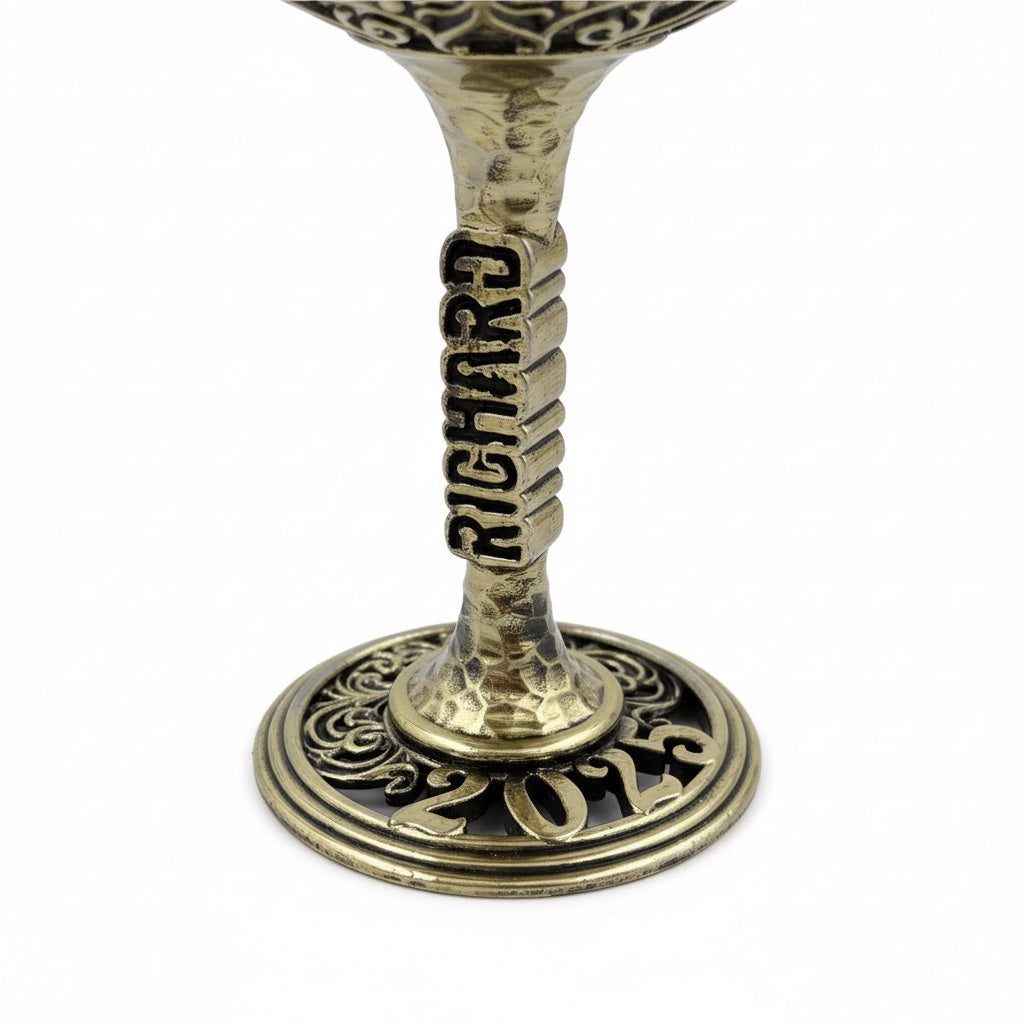 Personalized Wine Glasses – Block Capitals on the Stem, Set of 1 or 2