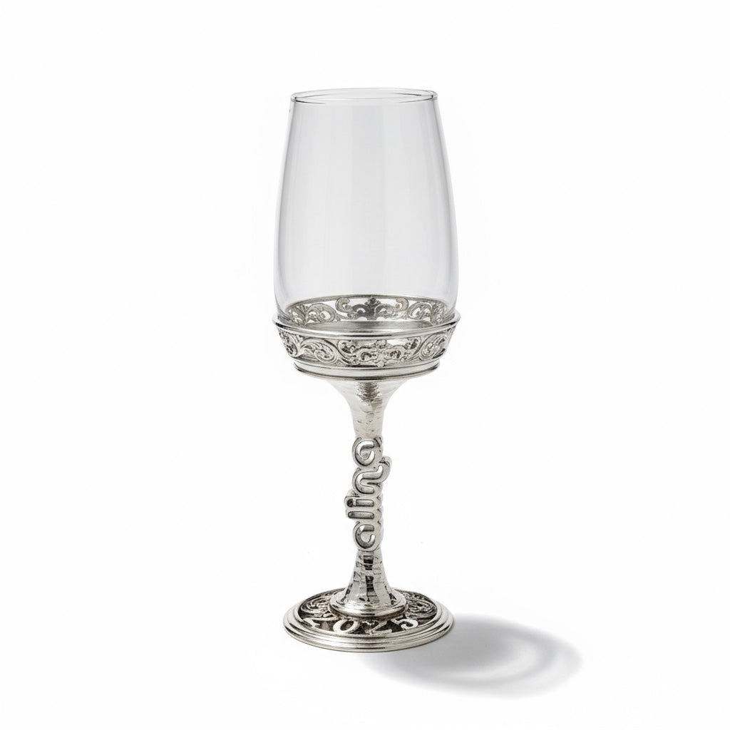 Personalized Wine Glasses – Upright Letters on the Stem, Set of 1 or 2
