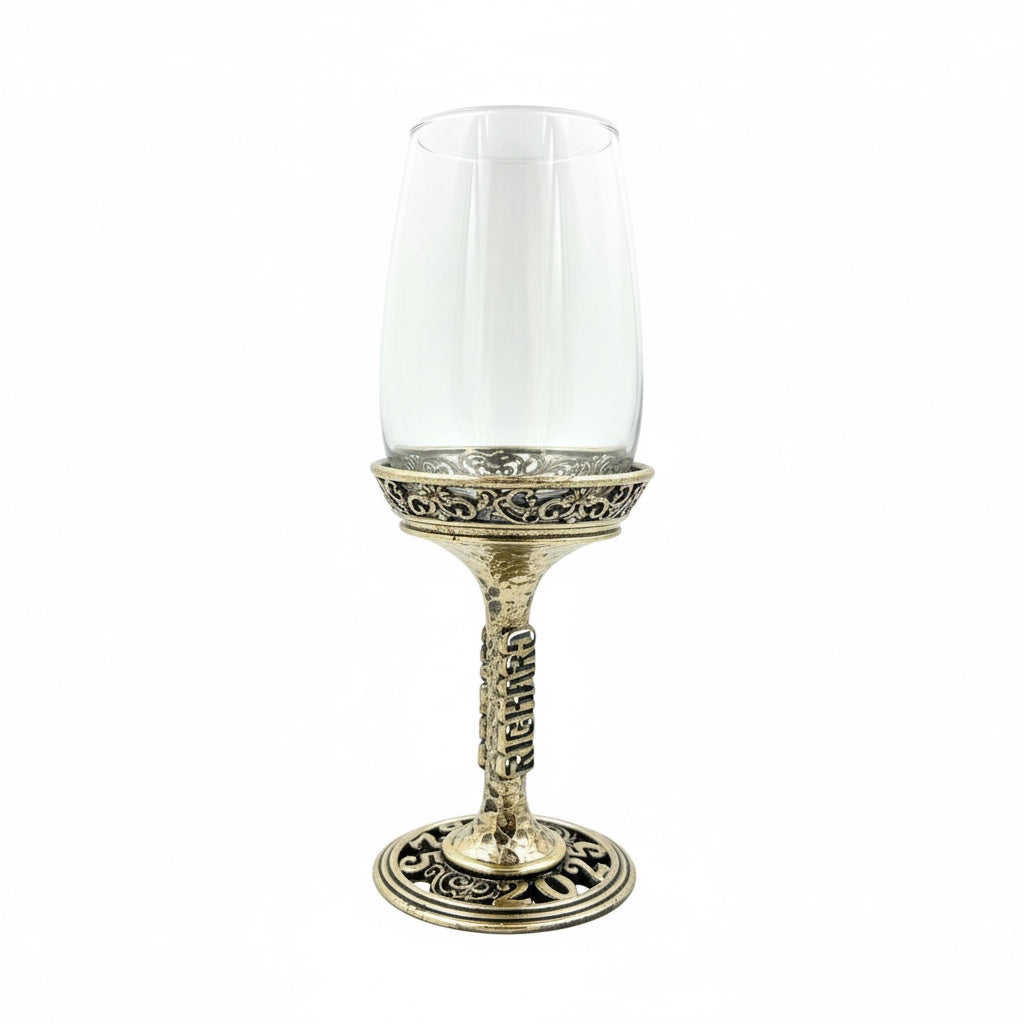 Personalized Wine Glasses – Block Capitals on the Stem, Set of 1 or 2