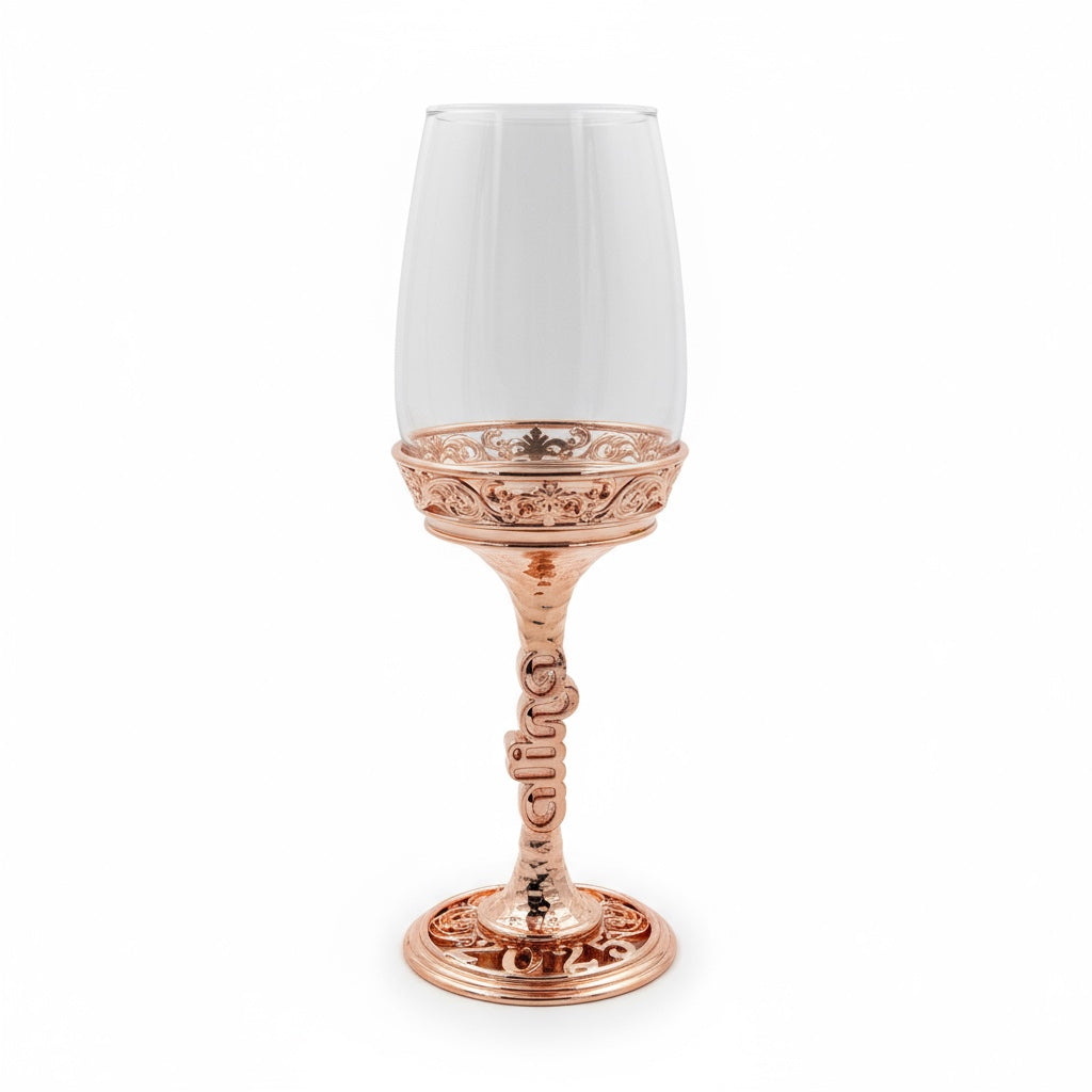 Personalized Wine Glasses – Upright Letters on the Stem, Set of 1 or 2