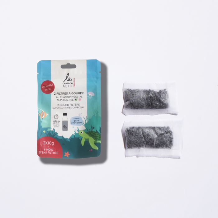 Lot de 2 filtres à eau au charbon actif pour gourde enfant