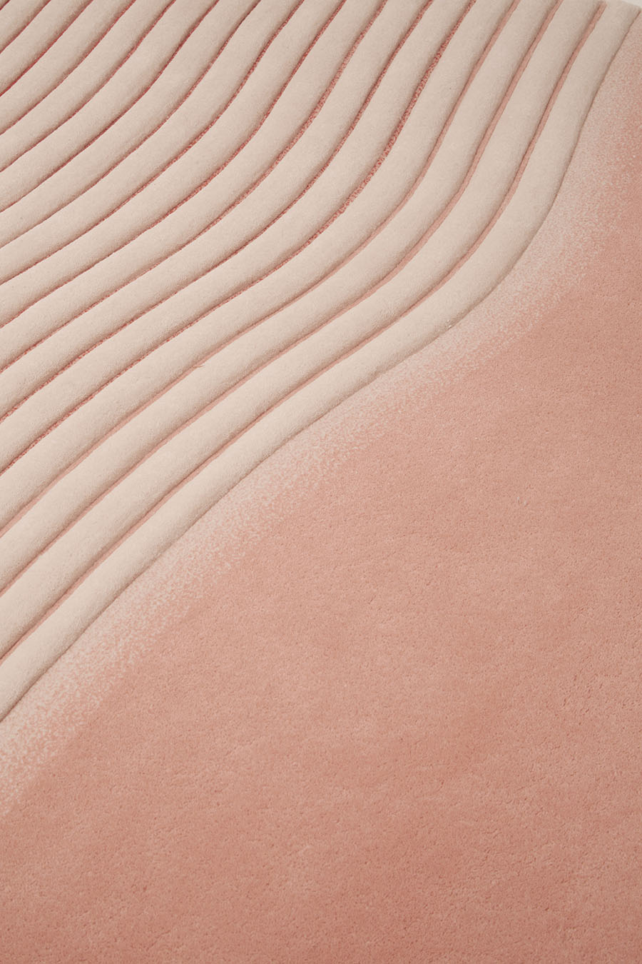 Hand Tufted Rug | Pink & White | Wool | Ripple by Rugfine