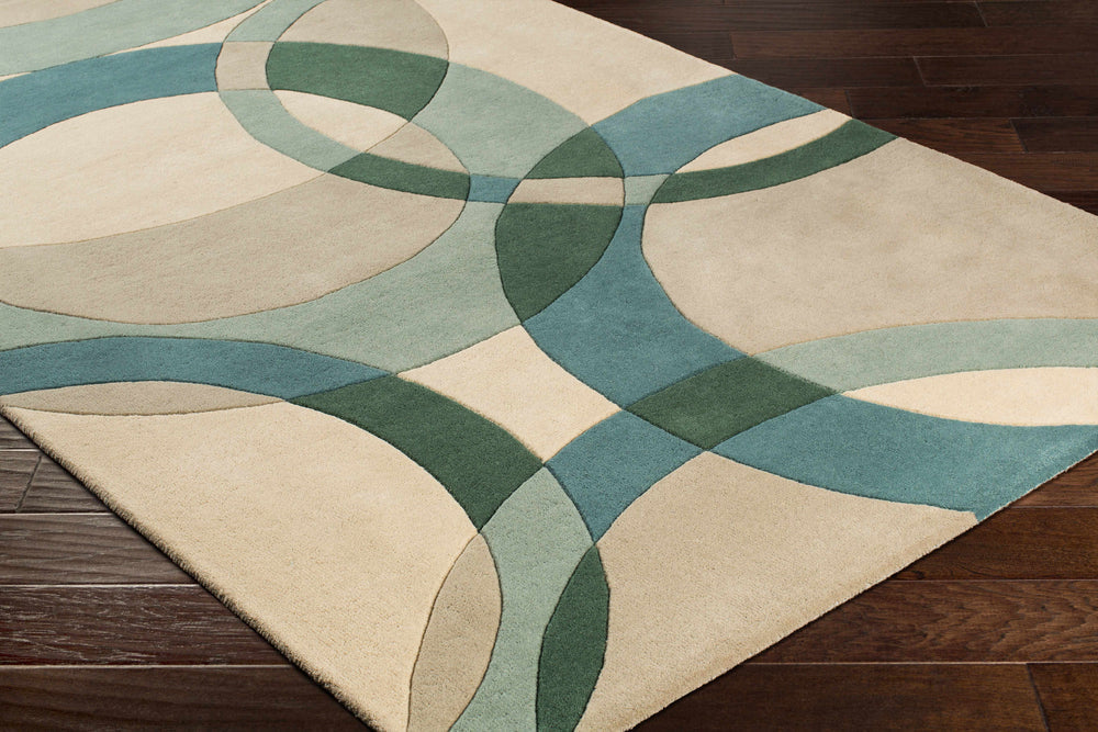 Botanical Wool Rug | Ivory, Teal & Sage Green | Wool | Botana by Rugfine