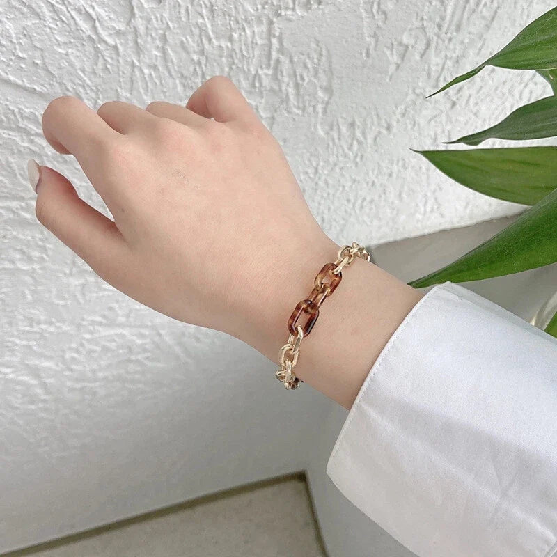Designer Jewellery Acrylic Gold Crude Chain Bracelets Party Designer Accessories