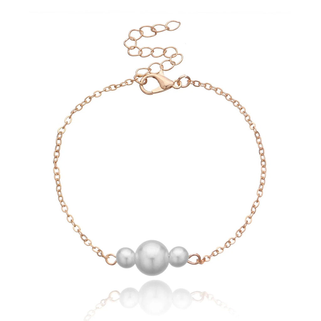 Pearl Adorned Minimalist Chain Bracelet - Elegant Simplicity for Every Occasion