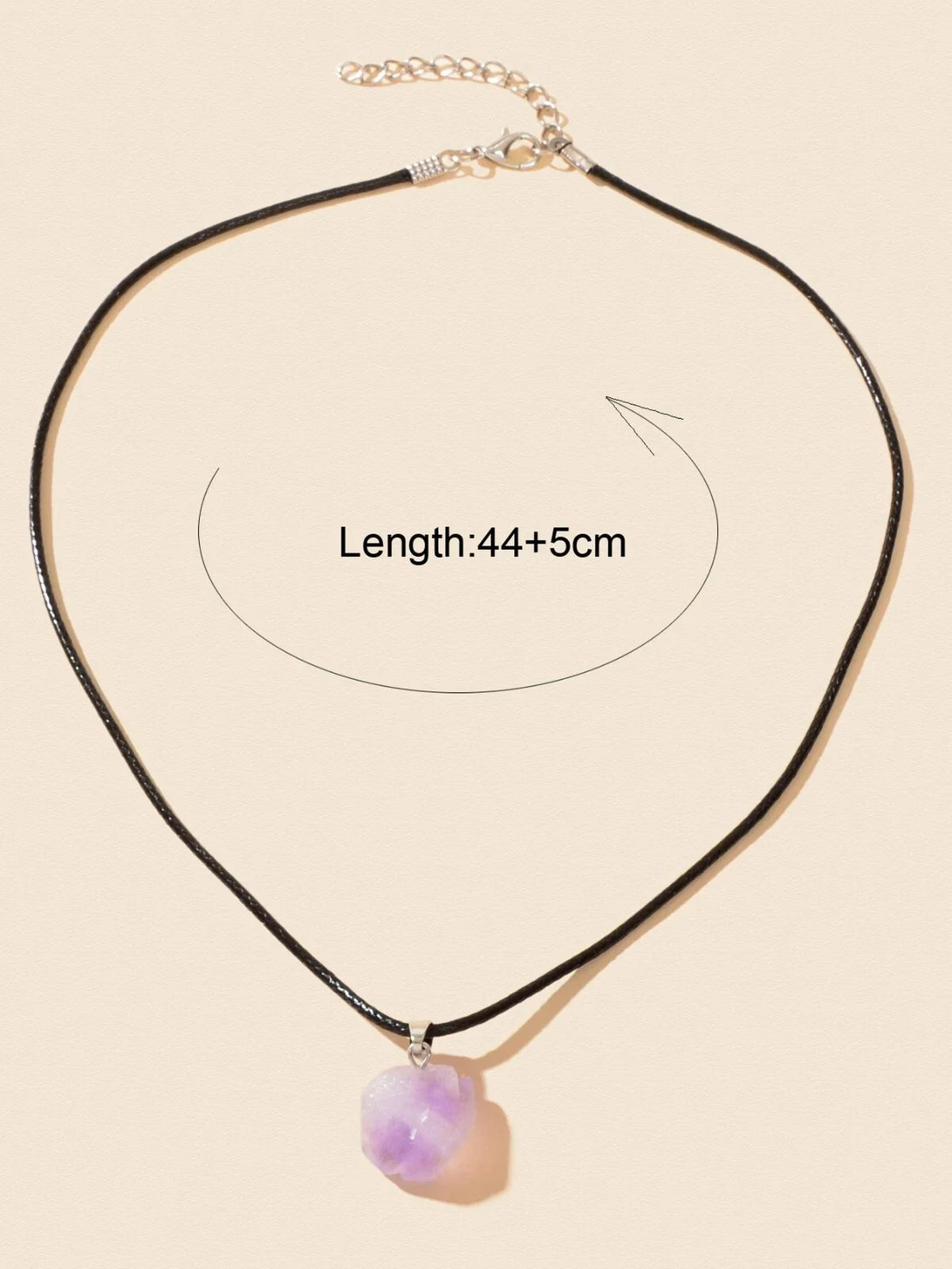 Purple Stone Jewellery 100% Natural Amethyst Quartz Crystal Charm Necklace Gift