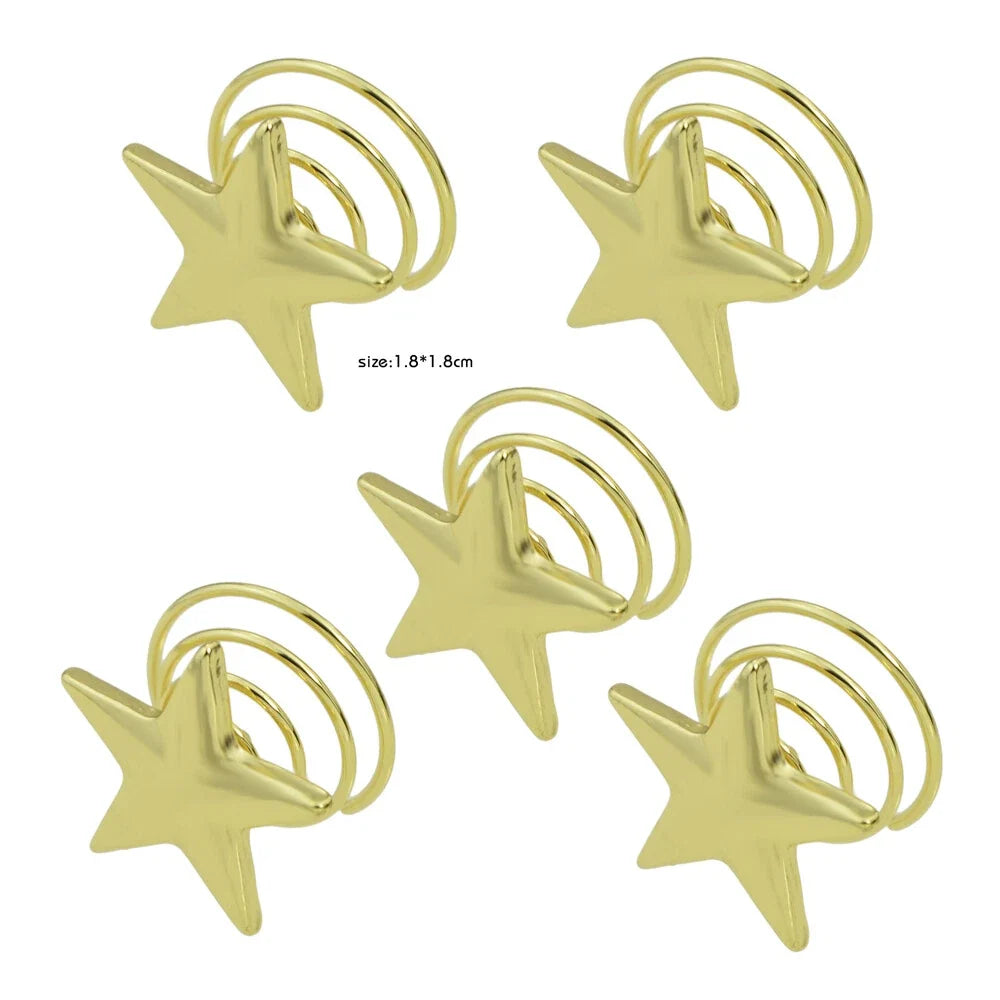 5 pcs Fashion Golden Star Star Hair Clips set Hair Jewelry for Wedding Prom Hair
