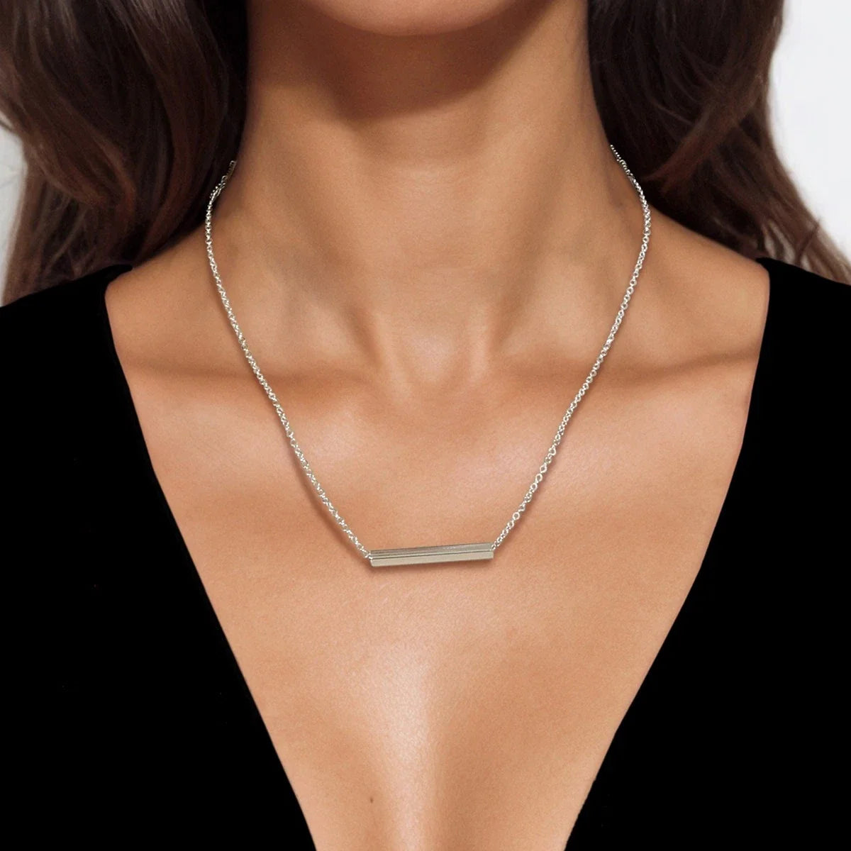 Minimalist Accessories Gold Chain Geometric Stick Charm Short Clavicle Necklace