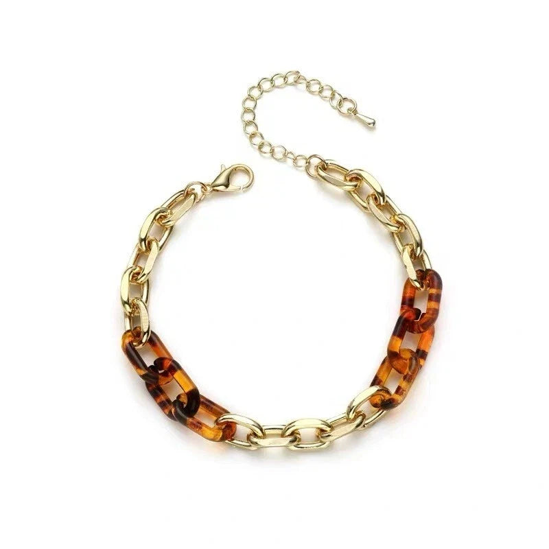 Designer Jewellery Acrylic Gold Crude Chain Bracelets Party Designer Accessories